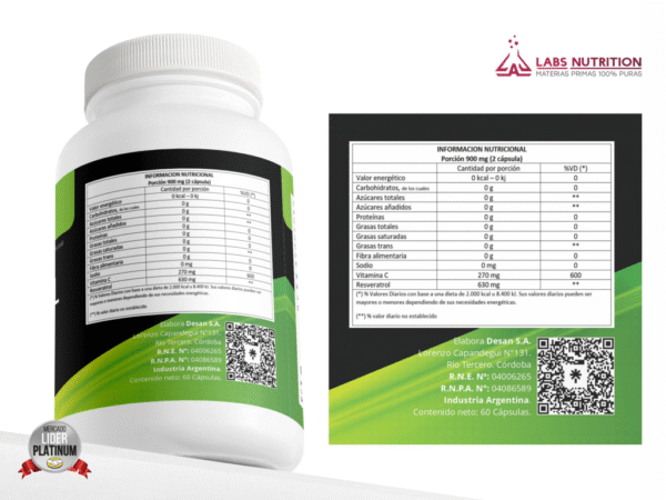 Resveratrol - 60 Capsulas - Imagen 4