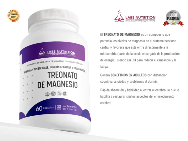 Treonato de Magnesio - 60 Capsulas - Imagen 2